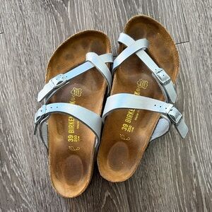 Birkenstock Light Gray Strappy Sandals